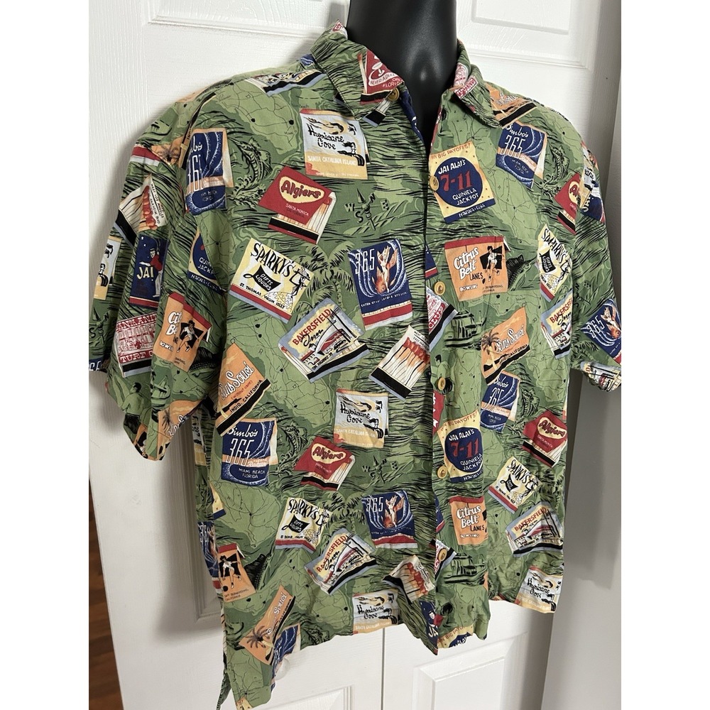 Quicksilver Shirt Mens Medium Green  Button Down